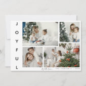 Minimale vreugdevolle fotocollage Kerstmis Feestdagenkaart (Voorkant)