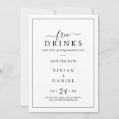 Minimale vrije Drinken Sla de datum op Save The Date (Voorkant)