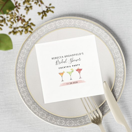 Minimale Vrijgezellenfeest Cocktail Beach Party Servet