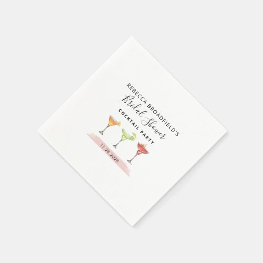 Minimale Vrijgezellenfeest Cocktail Beach Party Servet (Hoek)