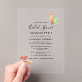 Minimale Vrijgezellenfeest Cocktail Party Acryl Uitnodigingen (Insitu (Draagbaar))
