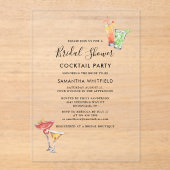 Minimale Vrijgezellenfeest Cocktail Party Acryl Uitnodigingen (Voorkant)