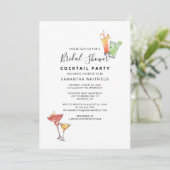 Minimale Vrijgezellenfeest Cocktail Party Kaart (Staand voorkant)