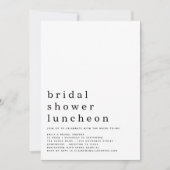 Minimale Vrijgezellenfeest Luncheon Uitnodiging (Voorkant)
