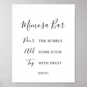 Minimale Vrijgezellenfeest Mimosa Bar Sign Poster