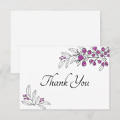 Minimale Vrijgezellenfeest Paarse bessen bladeren Bedankkaart (Voorkant / Achterkant)