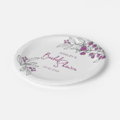Minimale Vrijgezellenfeest Paarse bessen bladeren Papieren Bordje (Gekanteld)