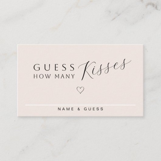 Minimale Vrijgezellenfeest spel Kaart | Raad eens  (Voorkant)