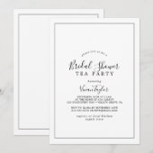 Minimale Vrijgezellenfeest Tea Party Kaart (Voorkant / Achterkant)