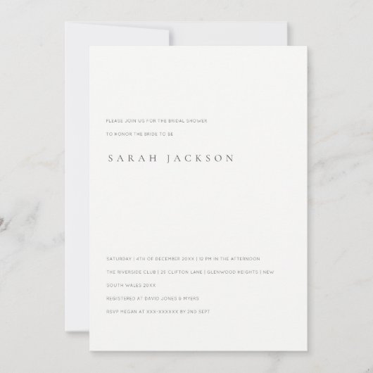 Minimale Vrijgezellenfeest voor zwart-wittypografi Kaart (Voorkant)