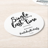 Minimale vrijgezellenpartij ronde kartonnen onderzetter (Gebogen)