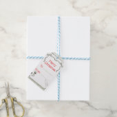 Minimale Vrolijk Kerst Wijn Cadeaubijsluiter Cadeaulabel (Met Touw)