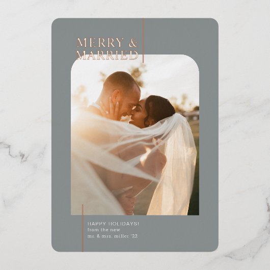 Minimale vrolijke feestdagen en vrolijk Roos Gold (Voorkant)