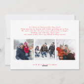 minimale vrolijke kerst rood 6 Foto Collage Feestdagenkaart (Achterkant)