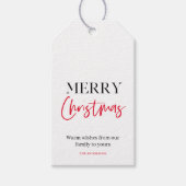 Minimale vrolijke kerst rood en zwart cadeaulabel (Voorkant)