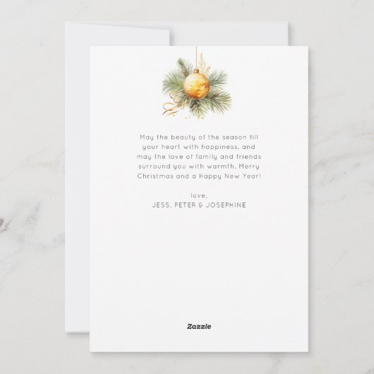 Minimale vrolijke kerstfoto feestdagenkaart (Achterkant)