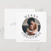 Minimale vrolijke kerstfoto  feestdagenkaart (Voorkant / Achterkant)