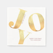 Minimale vrolijke kerstvreugde aan de wereld goude servet (Voorkant)