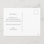 Minimale vrolijke sobere kerst, sobere steun Xmas Feestdagenkaart (Achterkant)