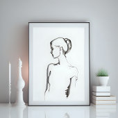 Minimale Vrouw figuur tekening Poster