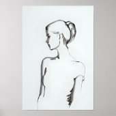 Minimale Vrouw figuur tekening Poster (Voorkant)