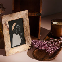 Minimale vrouw witte lijn tekening abstract poster