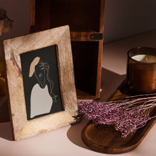 Minimale vrouw witte lijn tekening abstract poster