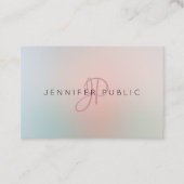 Minimale waarde voor kleine kleuren Modern Monogra Visitekaartje (Voorkant)