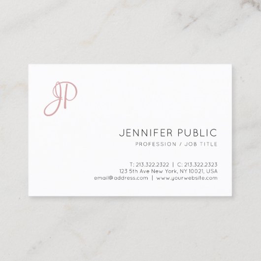 Minimale waarde voor kleine kleuren Modern Monogra Visitekaartje (Achterkant)