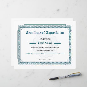 Minimale waardering certificaat Sjabloon