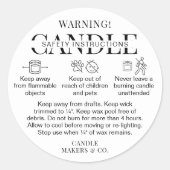 Minimale waarschuwing voor kaarsen Modern Black Wh Ronde Sticker (Voorkant)