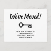 Minimale waarschuwing voor zwarte en witte bewegin aankondigingskaart (Voorkant)