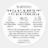 Minimale waarschuwing wasmelts Modern Black Ronde Sticker (Voorkant)