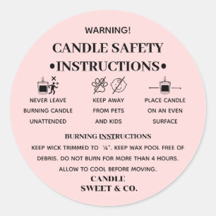 Minimale waarschuwingskaars   Blush Pink Modern Ronde Sticker