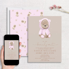 Minimale wachttijd roze Baby shower Kaart