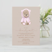 Minimale wachttijd roze Baby shower Kaart (Staand voorkant)