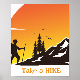 Minimale wandkunstposter ga wandelen (Schattig R Poster