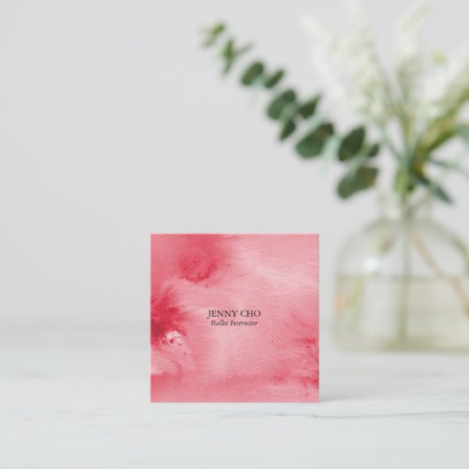 Minimale warme, roze, getextureerd visitekaartje v (Staand voorkant)