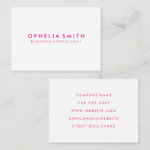 Minimale warme roze tekst visitekaartje (Voorkant / Achterkant)