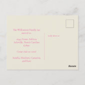 Minimale warme roze wijziging van adresaankondigin briefkaart (Achterkant)