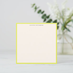 Minimale Wasabi Gele Rand Naam Briefpapier Cute Notitiekaartje