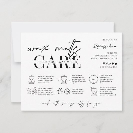 Minimale washandleiding Hartelijk dank Bedankkaart (Voorkant)