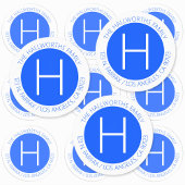 Minimale waterdichte moderne, blauwe en witte etik labels