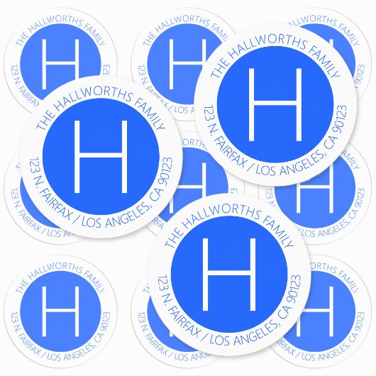 Minimale waterdichte moderne, blauwe en witte etik labels