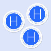 Minimale waterdichte moderne, blauwe en witte etik labels