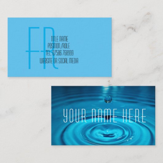 Minimale waterdruppel splash Visitekaartje – moder (Voorkant / Achterkant)