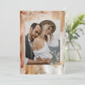 Minimale Waterverf Abstracte fotobruiloft Kaart (Staand voorkant)