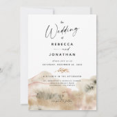 Minimale Waterverf Abstracte fotobruiloft Kaart (Achterkant)