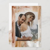 Minimale Waterverf Abstracte fotobruiloft Kaart (Voorkant / Achterkant)