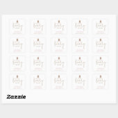 Minimale Waterverf Baby Baby shower Square Vierkante Sticker (Vel)